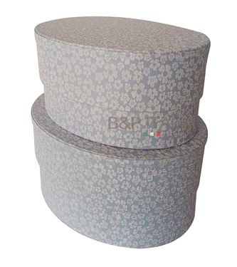 Immagine di S/2 box ovali FASHION PETITE FLEUR, AZZURRO, OVALI