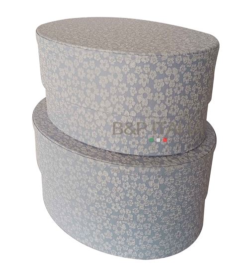 Immagine di S/2 box ovali FASHION PETITE FLEUR, AZZURRO, OVALI