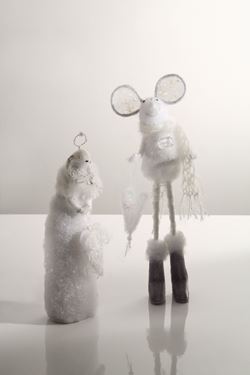 Immagine di Topo in cotone bianco, h. cm 34