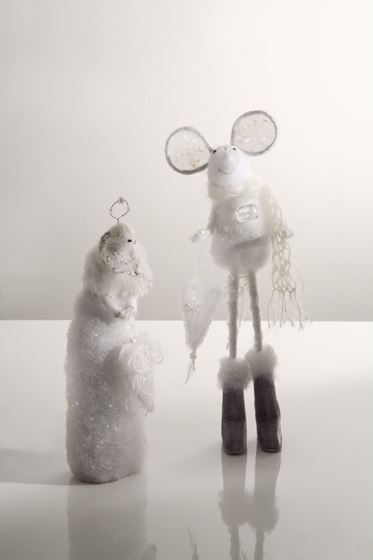 Immagine di Topo in cotone bianco, h. cm 34